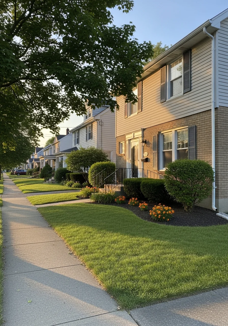 Close-up of an Elyria home's exterior showing quality maintenance and neighborhood pride.